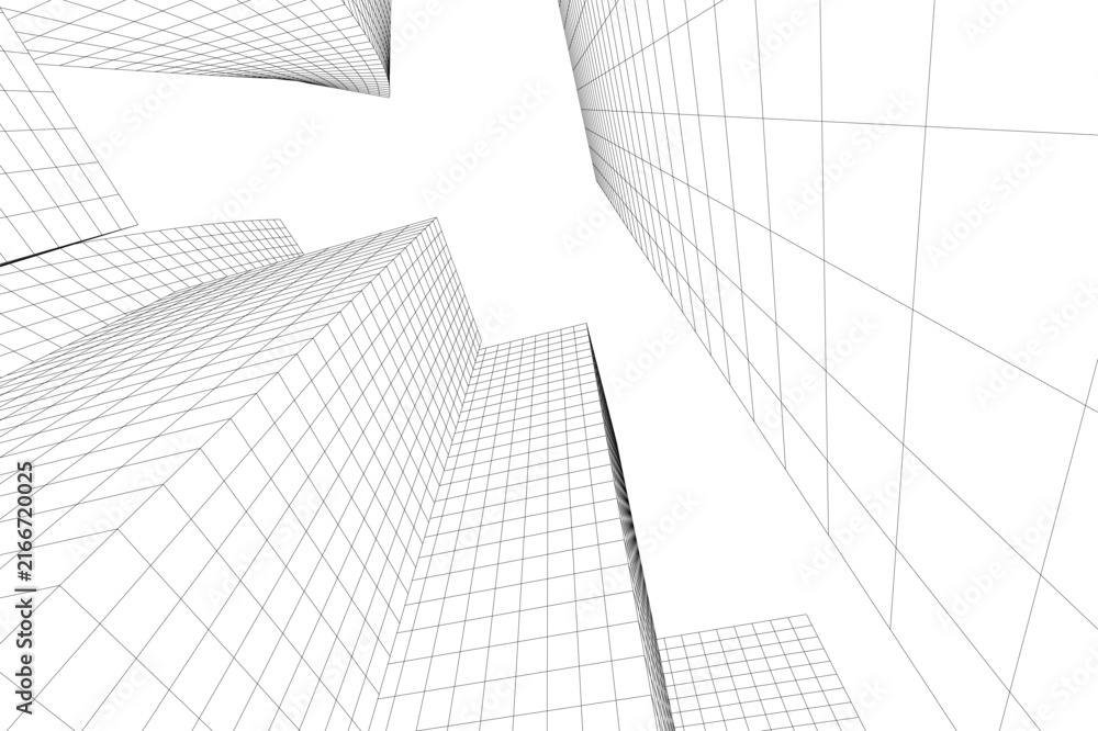 Fototapeta premium Abstract architectural building 3d rendering