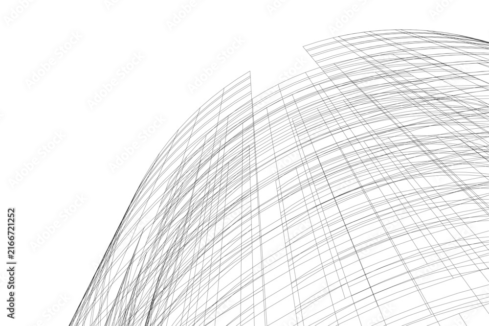 Fototapeta premium Abstract architectural building 3d rendering