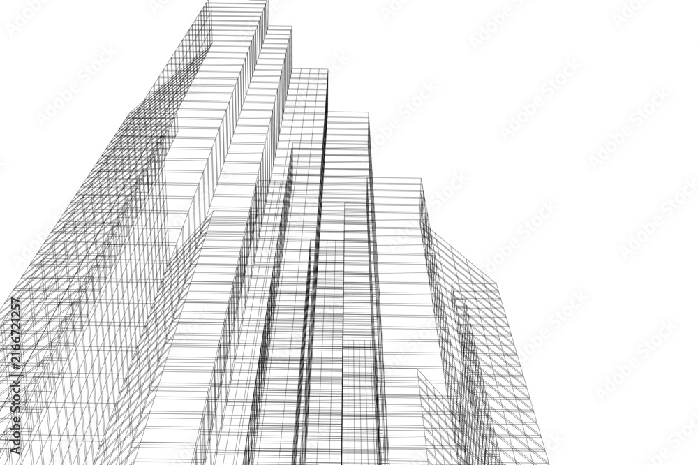 Fototapeta premium Abstract architectural building 3d rendering