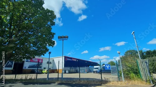 Time Lapse Footage. August 7th, 2026. Urban City Streets View of Luton Town of England United Kingdom During Mostly Sunny Day