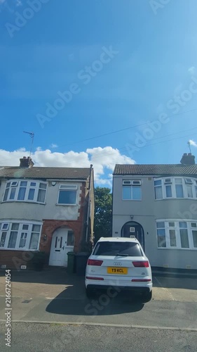 Time Lapse Footage. August 7th, 2026. Urban City Streets View of Luton Town of England United Kingdom During Mostly Sunny Day