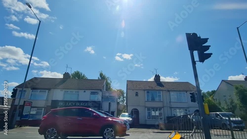 Time Lapse Footage. August 7th, 2026. Urban City Streets View of Luton Town of England United Kingdom During Mostly Sunny Day