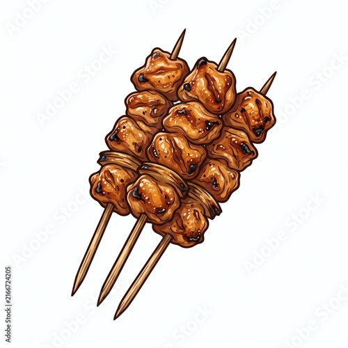 Grilled Chicken Satay Skewers Sate Ayam