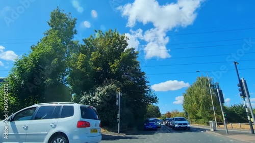 Time Lapse Footage. August 7th, 2026. Urban City Streets View of Luton Town of England United Kingdom During Mostly Sunny Day