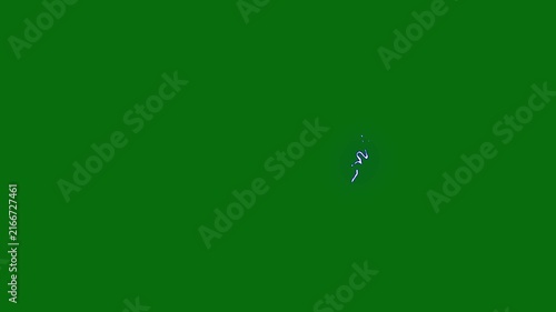 Cartoon lightning shockwave explosion animation with neon blue electric arcs, thunder sparks, glowing energy burst, hand drawn storm lines, dynamic flas deep green background 4K..