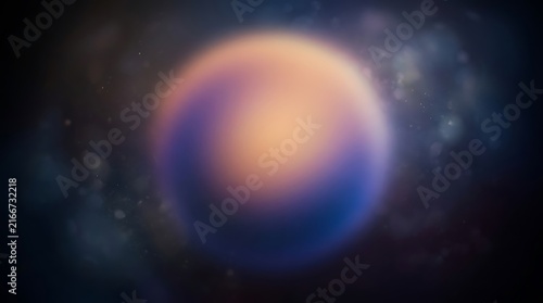 Swirling cosmic nebula with vibrant blue and orange hues background