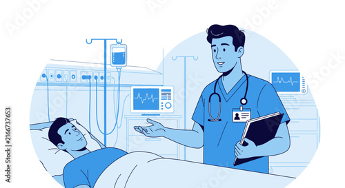 Medical Professional Explaining Something To a Patient at a Hospital Room