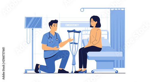 Medical Professional Explaining Something to a Patient After A Hospital Accident