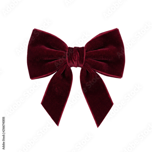 Obraz na płótnie Elegant deep red velvet bow with soft texture and luxurious sheen