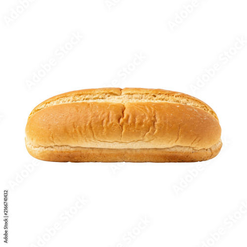 Canvas Print Golden brown hot dog bun with a soft texture and classic shape