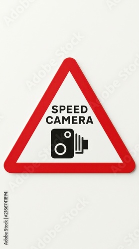 Cautionary Speed Camera Warning Sign For Road Safety Enforcement