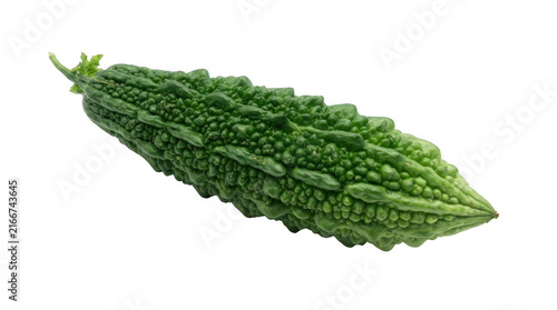 Fresh bitter melon vegetable isolated on transparent background for healthy eating and organic produce marketing