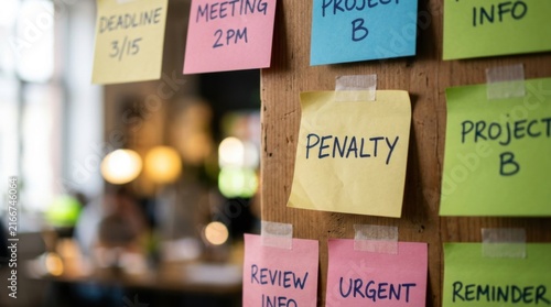Business Project Management Tasks Planner Sticky Notes On Board