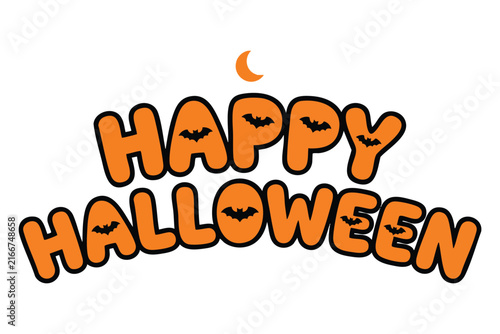 Halloween Typography Design with Spooky Lettering and Festive Autumn Elements