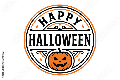 Halloween Typography Design with Spooky Lettering and Festive Autumn Elements