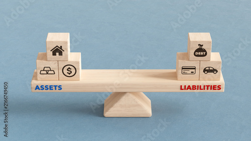 Fotografie Equal Balancing Assets and Liabilities Concept