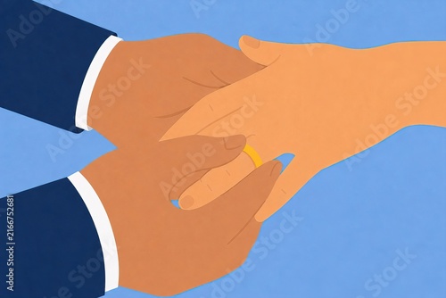 man putting a wedding ring to a woman hand