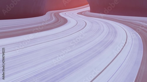 Abstract Pink and White Layered Lines Forming a Curved Tunnel Background