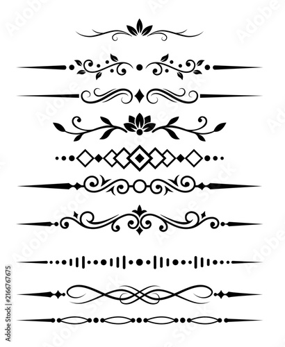 Decorative Ornamental Divider Collection Vector Set