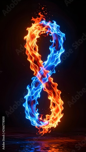 Twin Helix Dual Flame Inferno Portrait Concept Illustration