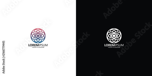 Abstract Geometric Circular Mandala Logo Design Vector Illustration Template for Business Branding Identity