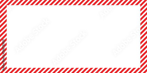 Abstract red and white diagonal striped rectangular border frame template mockup center placeholder blank space vector illustration