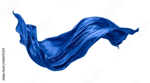 Abstract art design, blue flowing silk fabric isolated on transparent background. elegant smooth satin cloth cutout. Incredible professionally rendered high quality presentation pieces pack.