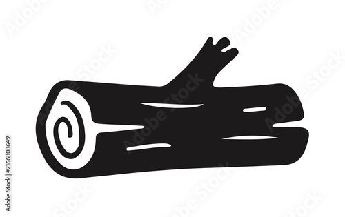 Minimalist wooden log silhouette vector graphic element