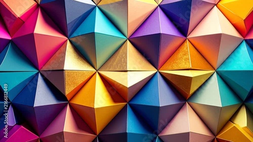 Colorful and symmetrical geometric design, abstract background for corporate presentations.