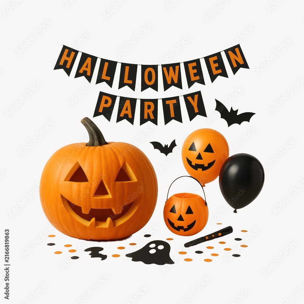 Naklejka premium Festive Halloween decoration elements