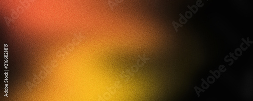 Abstract grainy background, orange yellow red black noise texture glowing color gradient, web banner backdrop, header, wallpaper, poster design