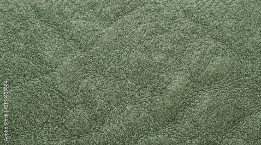 Naklejka premium Close up view of green leather texture with intricate details