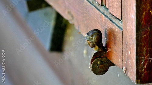 Vintage Cast Iron Window Shutter Retainer with Figure Head Detail