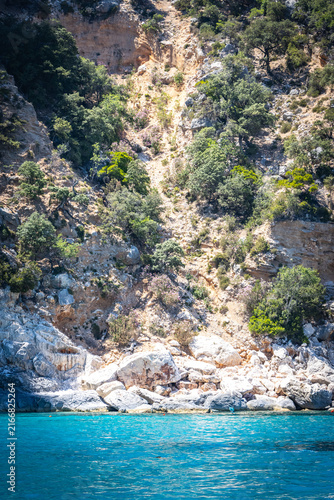 piscine di venere, venus pools, limestone cliffs and turquoise water, coast of baunei, gulf of orosei, sardinia, sardegna, italy, mediterranean sea, vacation