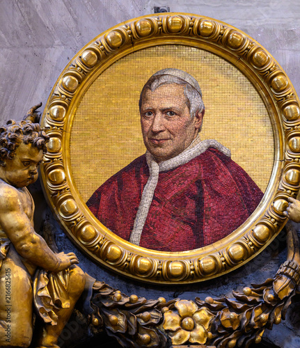 Картината върху платно Blessed Pope Pius IX – a mosaic in St Peter's Basilica, Rome, Italy