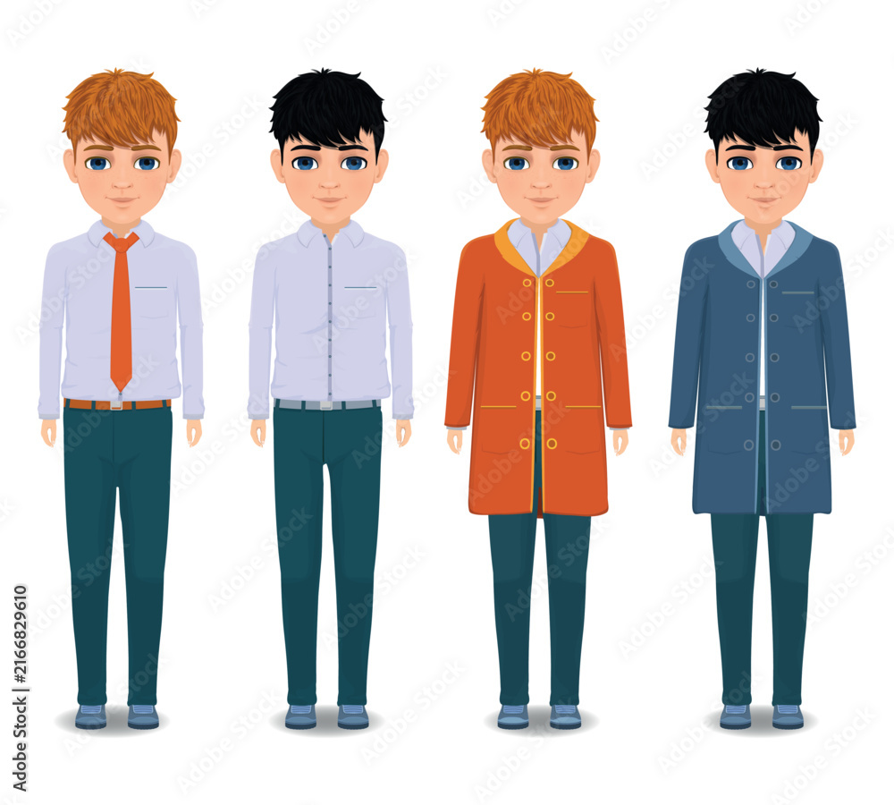 Obraz premium young boys in different clothing styles