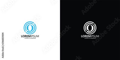 Modern circular letter O logo design with concentric rings for corporate brand identity and minimalist business representation