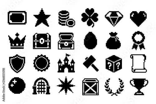 Pixel Art RPG Reward and Fantasy Item Icons Set