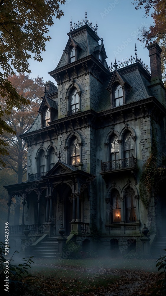 Obraz premium Gothic Victorian Vampire Mansion at Twilight gothic house Interior