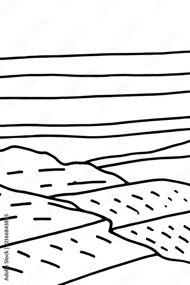 Fototapeta premium Minimalist Landscape Drawing