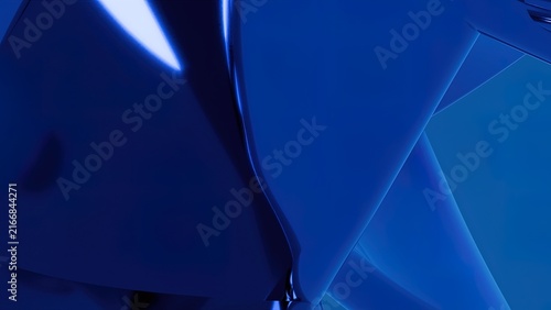 Blue chrome liquid abstract texture in Modern glossy surface design concept