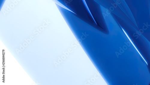 Glossy blue liquid abstract wave with metallic chrome texture and flowing motion effect