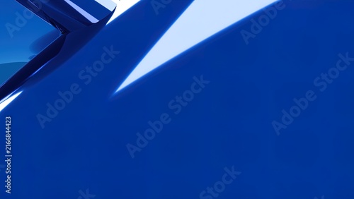 Modern minimalist blue and white geometric abstract background with glossy gradient texture for design