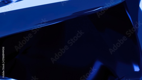 Ultra-modern glossy blue liquid metal surface with futuristic reflective chrome texture and sleek curves