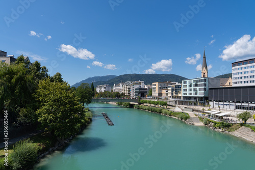 Villach Cityscape with Drau River in Carinthia, Austria