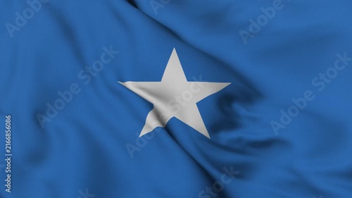4K animation of the Somali national flag waving in the wind