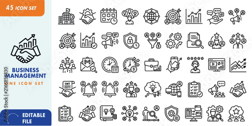 Business managemant stock icon set 