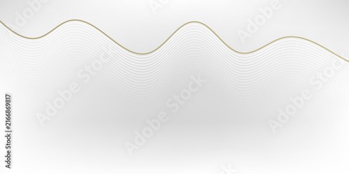 Abstract luxury white and gold background with dynamic wavy lines for modern corporate presentation, certificate, and premium banner