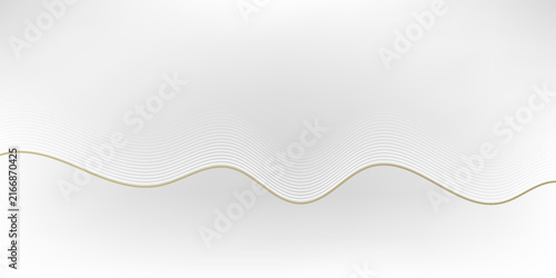 Abstract luxury white and gold background with dynamic wavy lines for modern corporate presentation, certificate, and premium banner