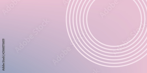 Abstract pastel pink and purple gradient background with concentric white line circles for modern cosmetic banner and elegant product mockup